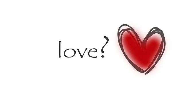 Coração Sobre Fundo Rosa Astração Ilustração Banner Postal Inscrição Amor — Fotografia de Stock