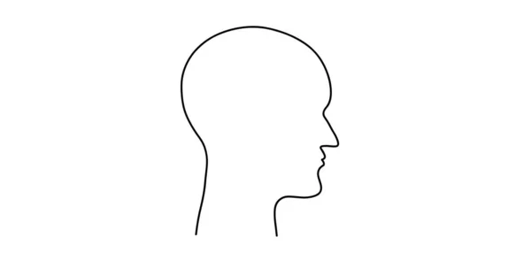 男の頭だ思考や脳の仕事 任務中のロボット頭部輪郭 — ストック写真