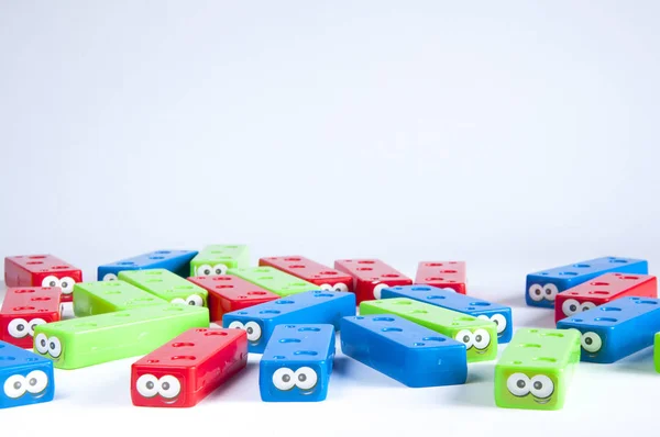 Children Plastic Designer Multicolored Folded Top Each Other Artificial Eyes — Stock Photo, Image