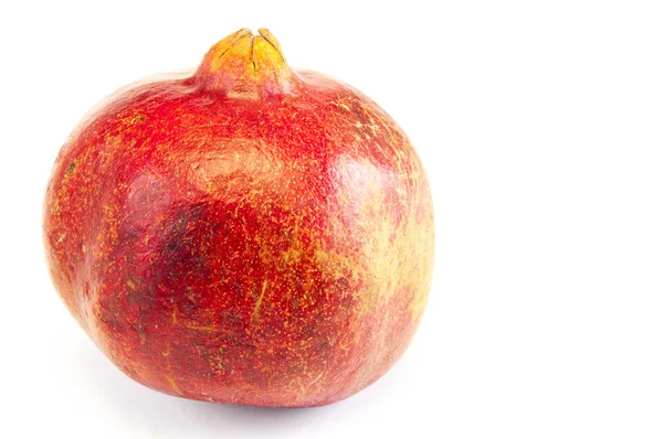 Red Ripe Pomegranate Lies Table White Background — Stock Photo, Image