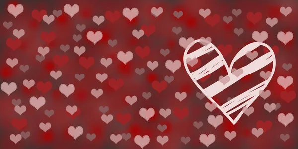 Баннер Открытка День Святого Валентина Надпись Красное Белое Сердце Белом — стоковое фото