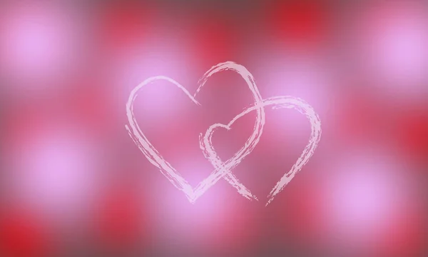 Banner Cartão Para Dia Dos Namorados Inscrição Coração Vermelho Branco — Fotografia de Stock