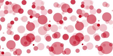 Geometrik şekiller kırmızı daireler çiziyor. Beyaz arkaplanda.