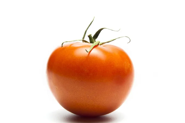 Tomates Frescos Vermelho Com Uma Espinha Verde Comida Vegetariana Fundo — Fotografia de Stock