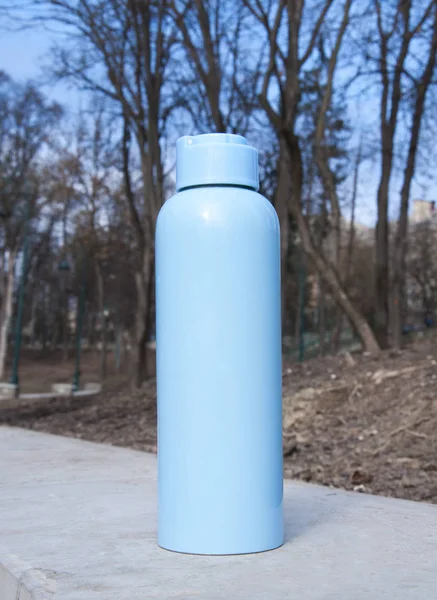 Bottle Water Blue Capacity Sport Equipment Jogging — Stockfoto