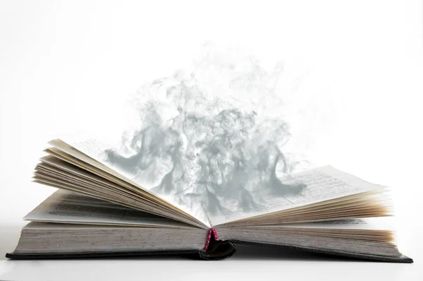 Otevřít Knihu Kouř Knihy Pages Smoke Abstrakce — Stock fotografie