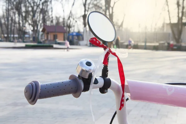 Vélo Dans Parc Printemps Les Lumières Soleil — Photo