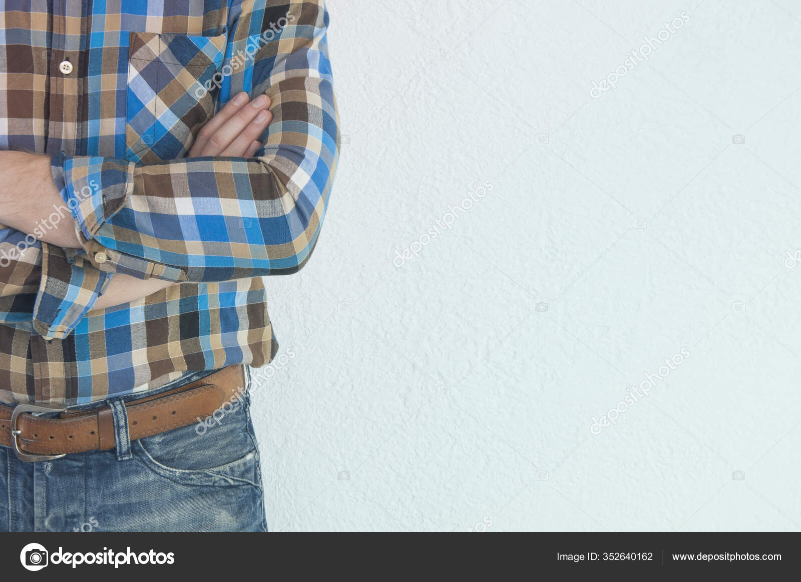 checkered blue jeans