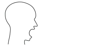 Soyutlama. Çığlık ve sıkıntı. İnsan kafasının dış hatları. Görüntü