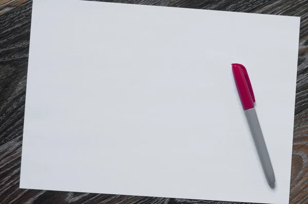 Blank Paper Pen Marker — Stock Photo, Image