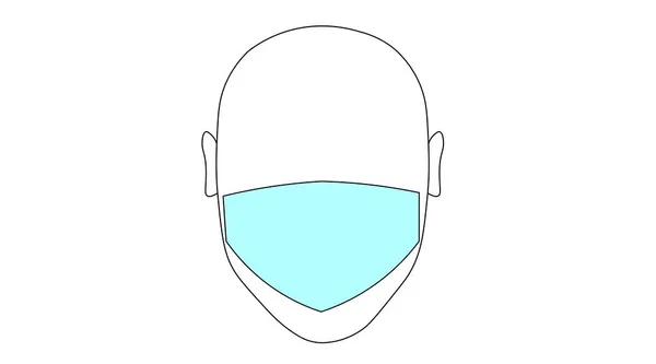 Het Hoofd Van Een Man Met Een Masker Medisch Masker — Stockfoto