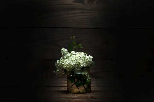 Vase Flowers Table Wooden Background — Stock Photo, Image