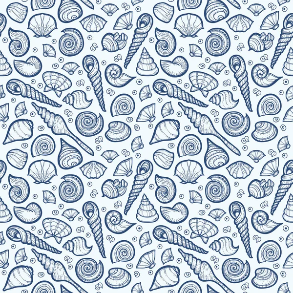 Gravure sous-marine motif coquille tropique — Image vectorielle