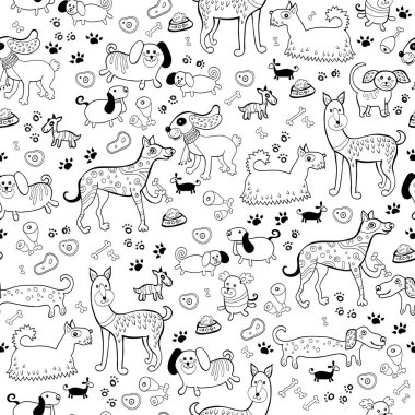 Siyah ve beyaz doodle köpekler sorunsuz