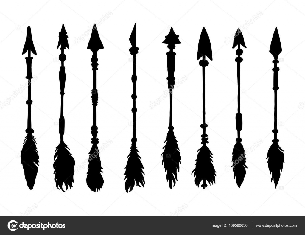 Download Indian arrow silhouette | Set of silhouettes american ...