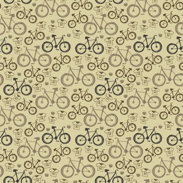 Hipster sport bicycle seamless pattern — Stock Vector