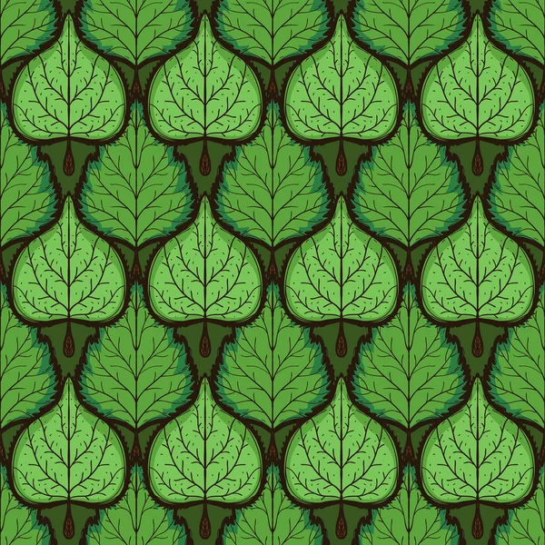 Green foliage seamless pattern — Stock Vector