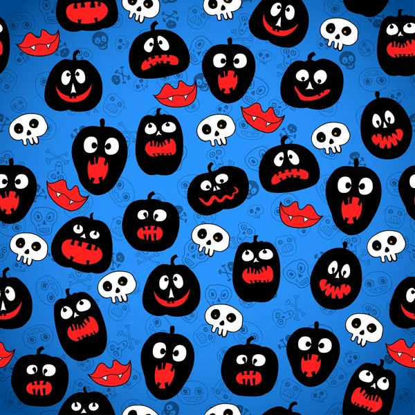 Halloween Pumpkin vector seamless pattern — Stock Vector