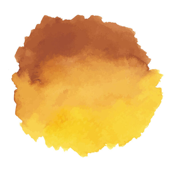 Round watercolor stains on white background