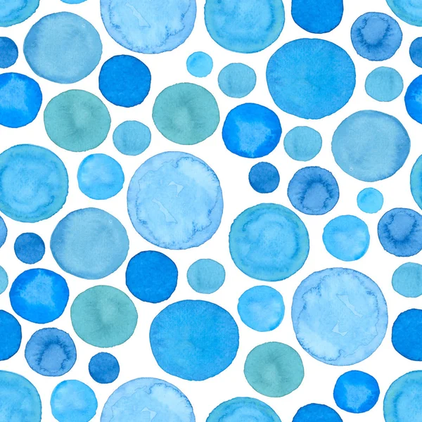 Blue watercolor stains seamless pattern — Stock Photo, Image