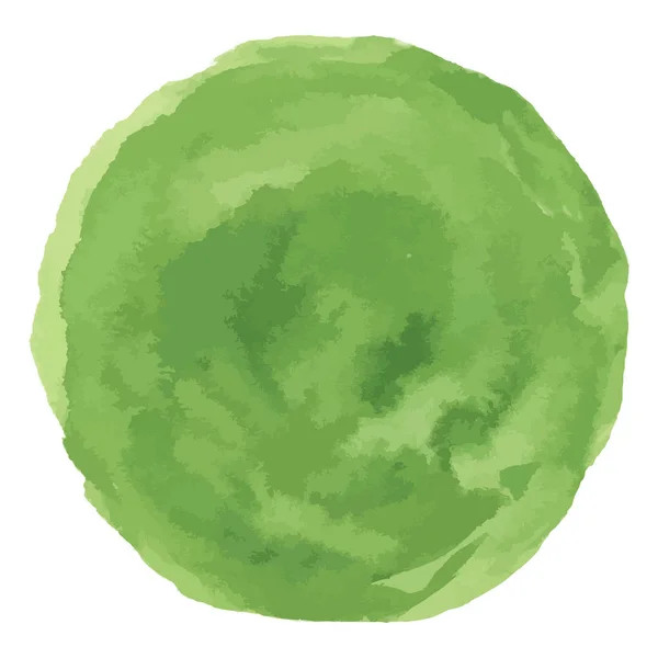 Πράσινο διάνυσμα απομονωμένες νερομπογιάς κύκλο — Διανυσματικό Αρχείο