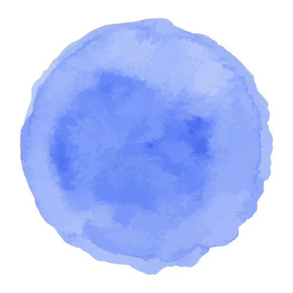 Blauwe vector geïsoleerde aquarel verf cirkel — Stockvector