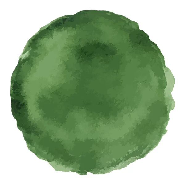 Mancha de vetor pintado de aquarela verde escuro brilhante — Vetor de Stock