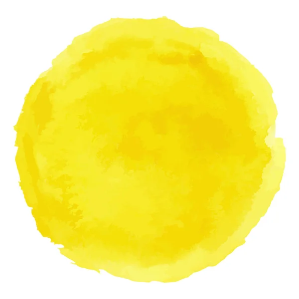 Bright yellow watercolor painted vector stain — Stock Vector