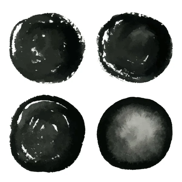 Mão desenhado grunge círculos tinta aquarela banner —  Vetores de Stock