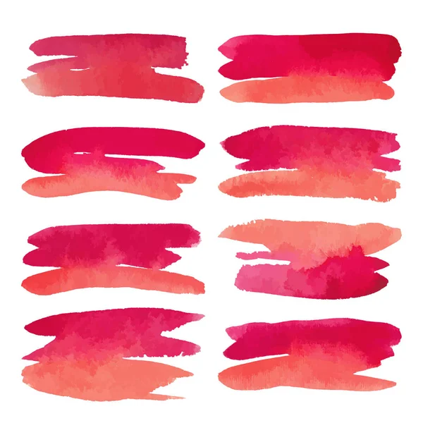 Aquarell Set von rosa Bannern Flecken — Stockvektor