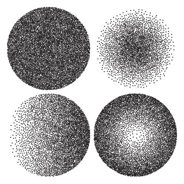 Yarı ton degrade daire afiş kümesi