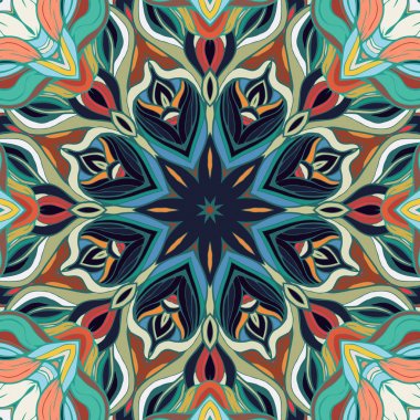 Vintage seamless modeli mandala süsleme