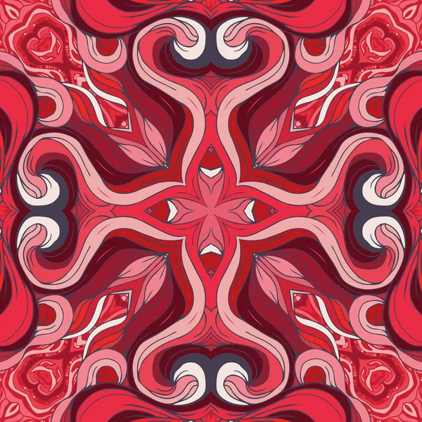 Laço ornamental floral mandala quadrado padrão — Vetor de Stock