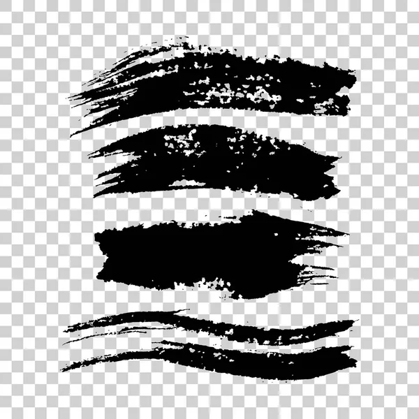 Verzameling van grote zwarte lange penseelstreken te wijzigen — Stockvector