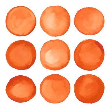 Sulu Boya carroty turuncu daire seti