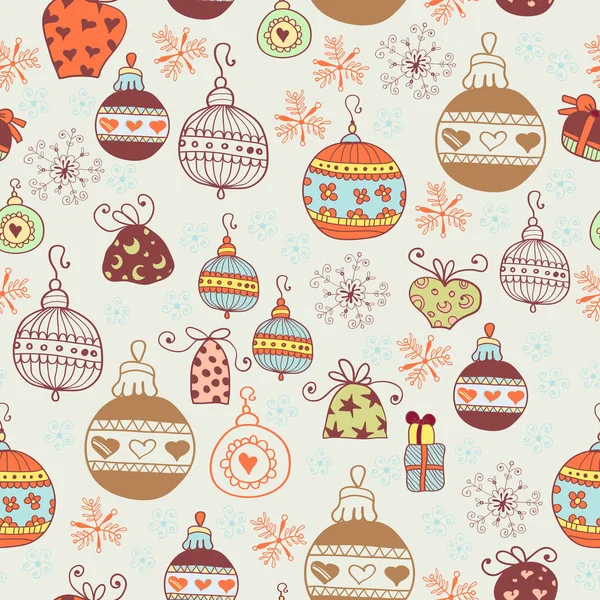 Seamless pattern with Christmas balls — Stock Vector