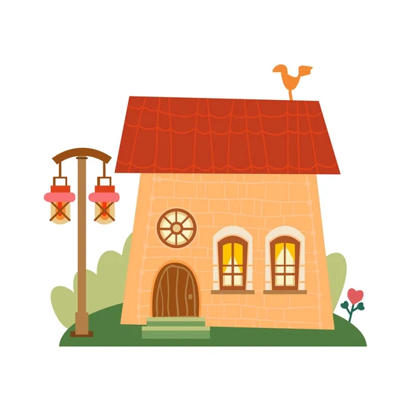 Um dos conjuntos de casas de desenhos animados bonitos em estilo infantil . —  Vetores de Stock
