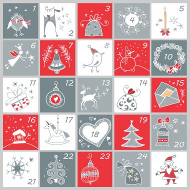 Varış takvimi. Noel çocukça poster