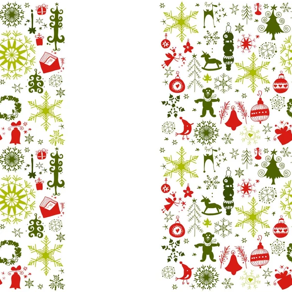 Christmas Card with flat Xmas Icons — Stock Vector