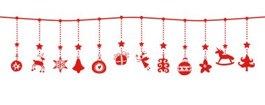 Sınır çeşitli asılı Noel süsler