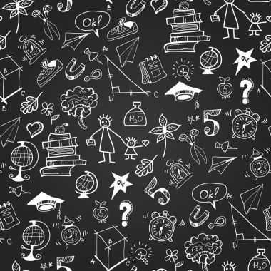 Kara tahta tek renkli okul simgesi desen