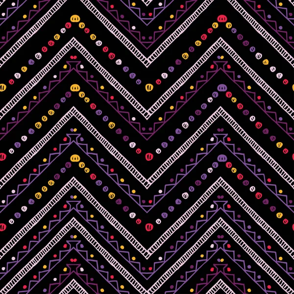 Rayas brillante patrón tribal sin costuras con zigzag — Archivo Imágenes Vectoriales