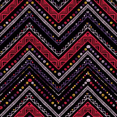 Çizgili parlak kabile seamless modeli ile zigzag
