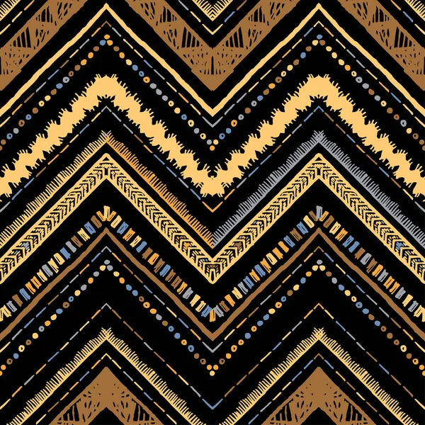 Stripes ljusa tribal sömlösa mönster med sicksack — Stock vektor