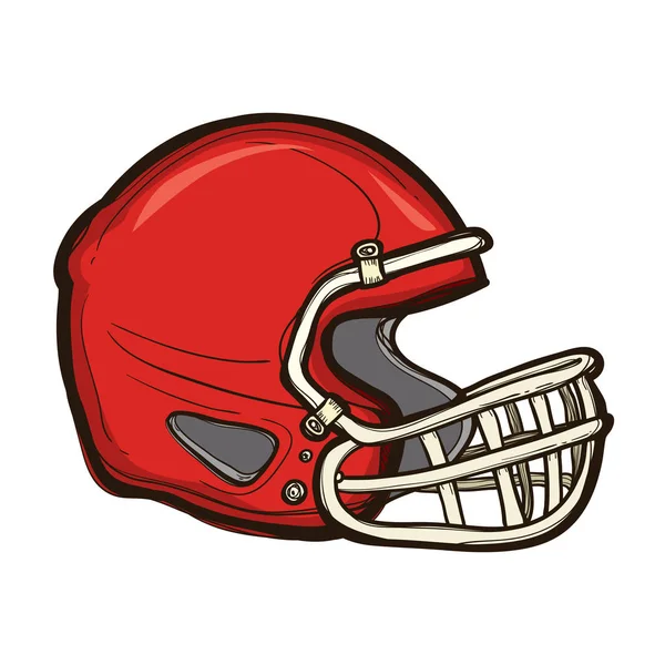 Американский футбольный шлем изолирован. Оборудование игры — стоковый вектор