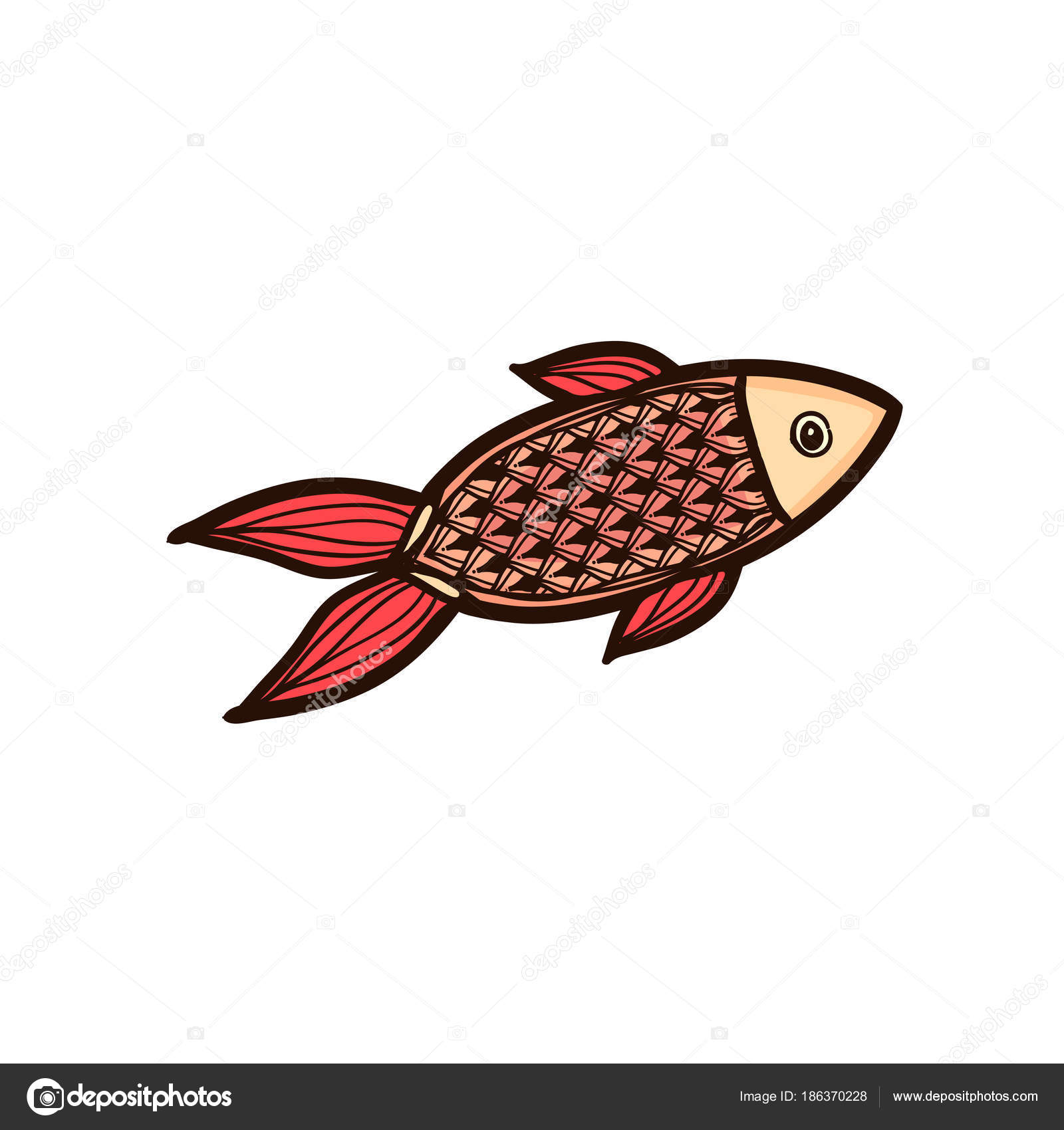 白い背景に隔離された赤い魚 ストックベクター C Pictulandra 白い背景に隔離された赤い魚 ストックベクター C Pictulandra