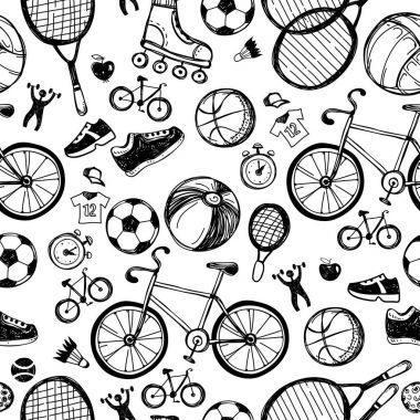 Spor kroki desen. Elle çizilmiş