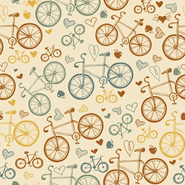 Seamless vintage bicycles pattern. — Stock Vector