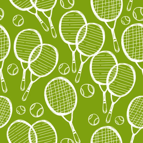 Motif sans couture. Tennis et badminton — Image vectorielle
