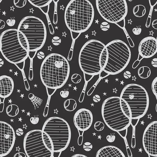 Sport tennis e badminton modello senza soluzione di continuità — Vettoriale Stock